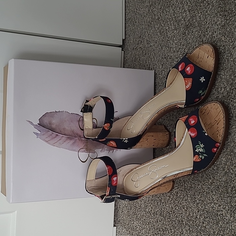 Jessica Simpson Navy Maivel Open Toe Sandals
